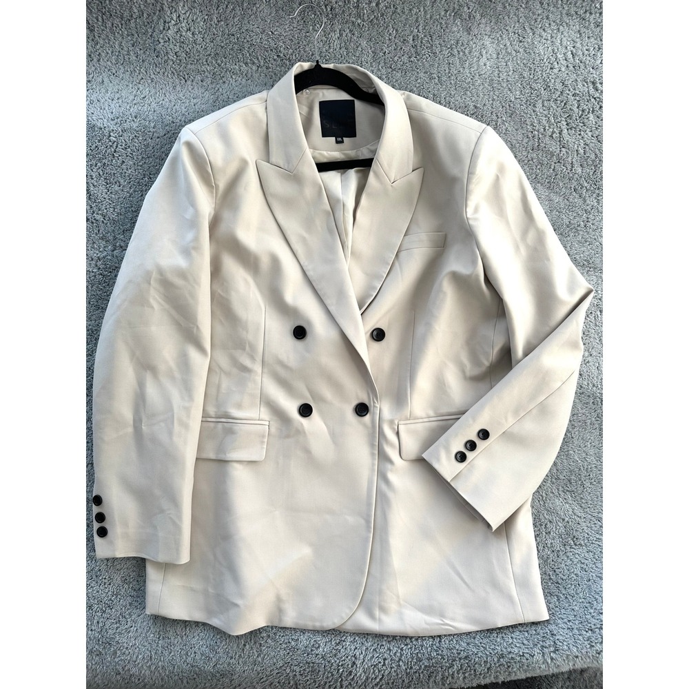 Mina Self Womens XXL 2XL Cream Blazer business casual single button